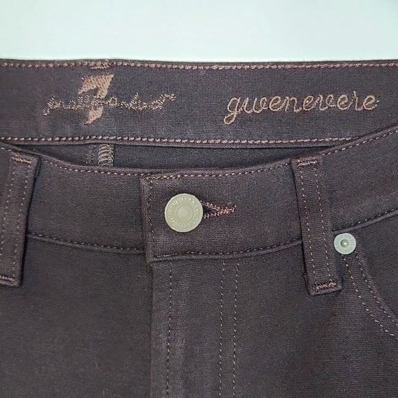 7 For All Mankind Ponte Stretch Brown Jeggings/Skinny Ankle Pants, Size 27 ~ GUC - Picture 5 of 13